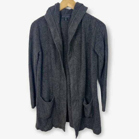 Barefoot Dreams Cozy Fleece Hooded Cardigan Grey Size XS / Small‎ Sweater Knit S - Picture 12 of 12
